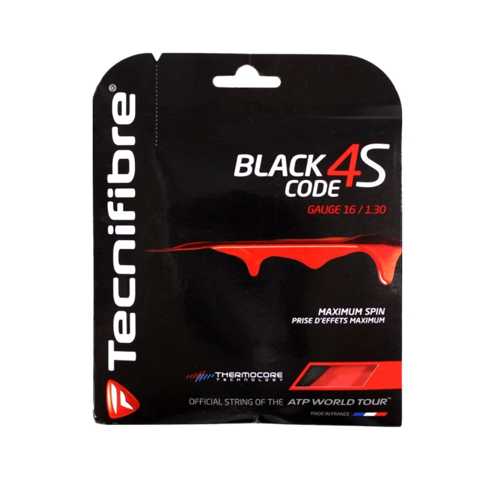 Tecnifibre Black Code 4S 16 Pack - Black 1 Tecnifibre Black Code 4S 16 Pack - Black