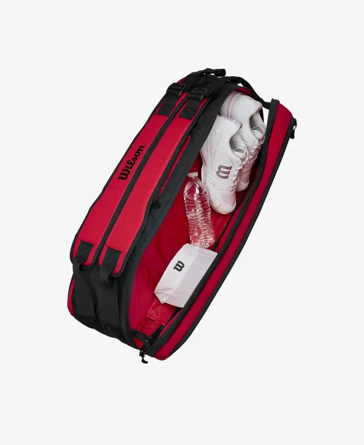 Wilson Clash V2 Super Tour 6 Pack Bag - Black/Red 2 Wilson Clash V2 Super Tour 6 Pack Bag - Black/Red - Image 2