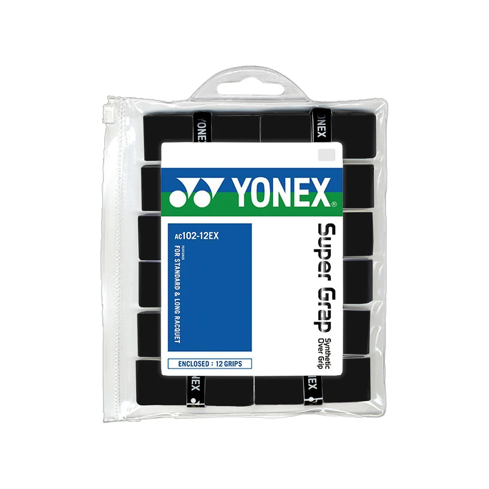 Yonex Super Grap Overgrips (12-Pack) - Black 1 Yonex Super Grap Overgrips (12-Pack) - Black