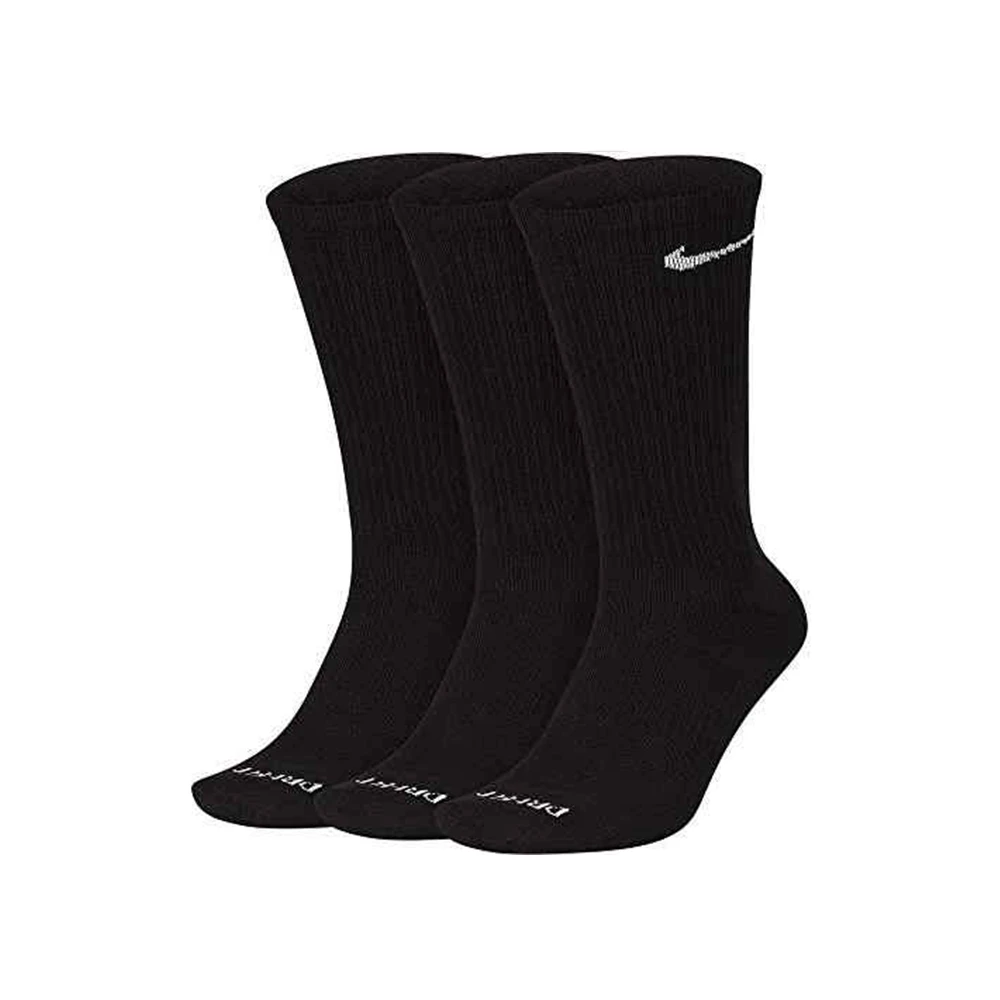 Nike Everyday Cotton Lightweight Crew Socks (3-Pack) - Black 1 Nike Everyday Cotton Lightweight Crew Socks (3-Pack) - Black